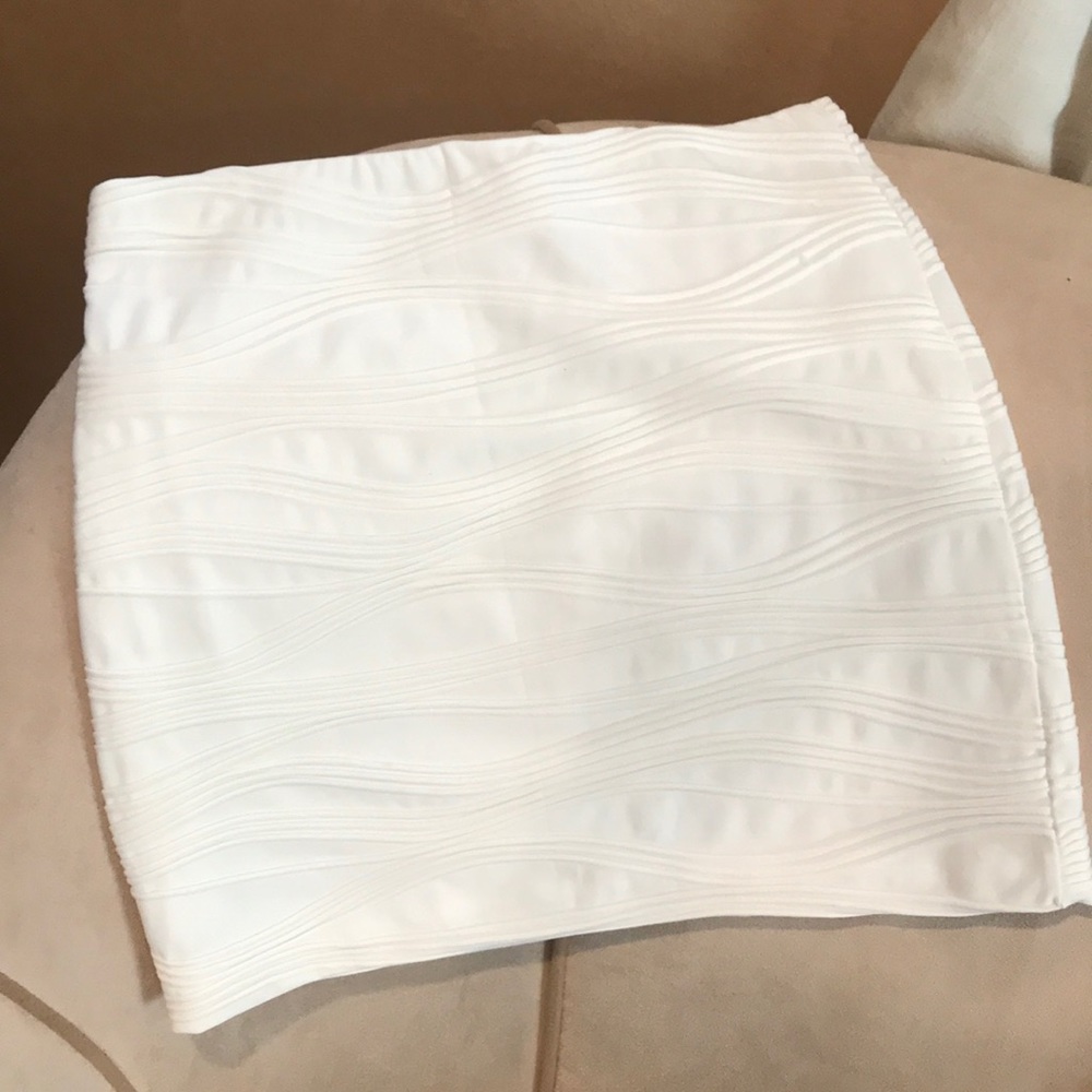 White mini skirt